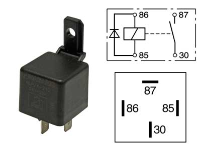 Mahle lülitusrelee, diodilla, 24 V