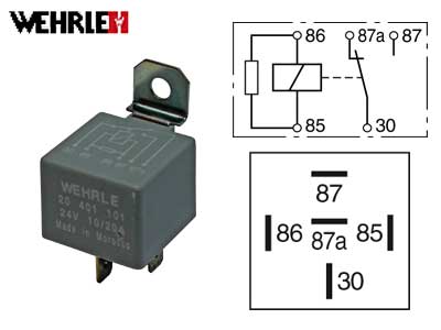 Wehrle lülitusrelee, vastuksella, 24 V