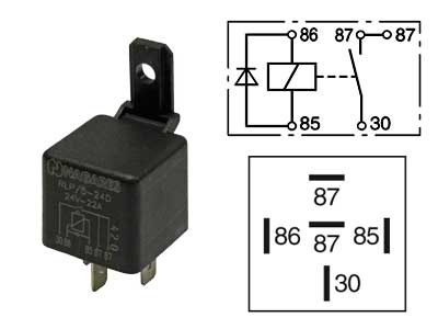 Lülitusrelee, diodilla, 24 V, 20407103N