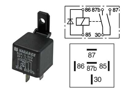 Mahle lülitusrelee, diodilla, 24 V, 21413103N