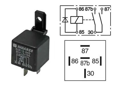 Mahle lülitusrelee, diodilla, 24 V, 21413103N
