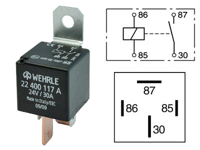 Wehrle lülitusrelee, 24 V, 22400117