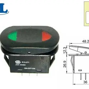 C-pwr klahvlüliti, 1-0-2, 21×36 mm