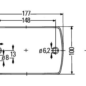 Hella LED tagatuli, 177×100 mm, 9-33 V, 2SB980606701 2