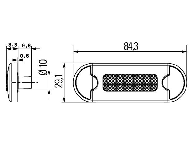 Hella LED ääretuli, 84×29 mm 3