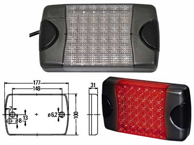 Hella LED tagatuli, 177×100 mm, 9-33 V, 2SB980606201