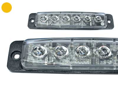 LED märgutuli, 122×27 mm, kollane, 12-24 V