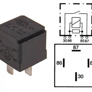 Hella lülitusrelee, vastuksella, 12 V