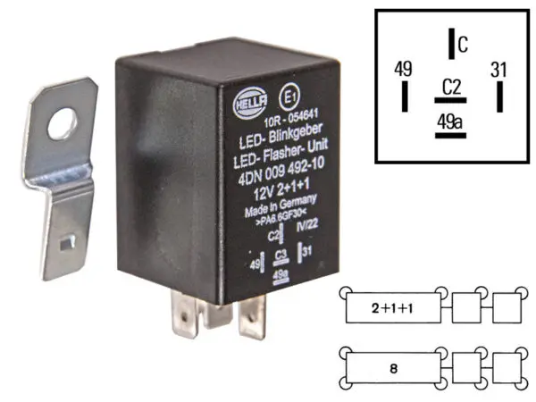 Suunarelee, 12 V, 4DN009492101