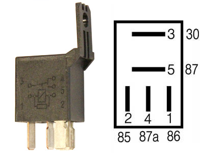 Hella mikrorelee, VASTUKSELLA, 12 V
