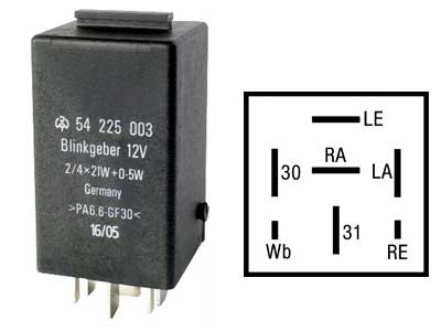 Suunarelee, 12 V, 54225003