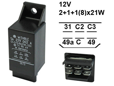 Suunarelee, 12 V, 54229002