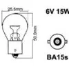 Autoline metallsokliga pirn, 15W (BA15s)