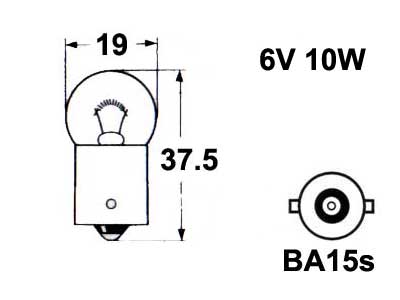 Autoline metallsokliga pirn, 10W (BA15s)