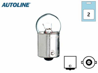 Autoline metallsokliga pirn paar, 5W (BA15s)