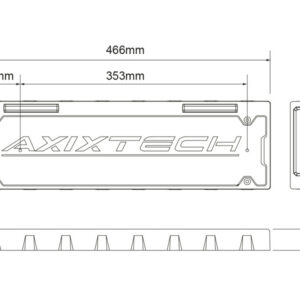 Axixtech LED numbrimärgi märgutulede plokk, 3,00 m, 466 x 138 x 33mm, 1603-300701 2