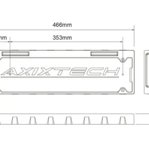 Axixtech LED numbrimärgi märgutulede plokk, 3,00 m, 466 x 138 x 33mm, 1603-300701 2