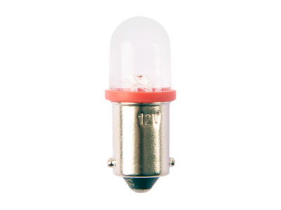 LED pirnipaar, T4W, punane, 12 V
