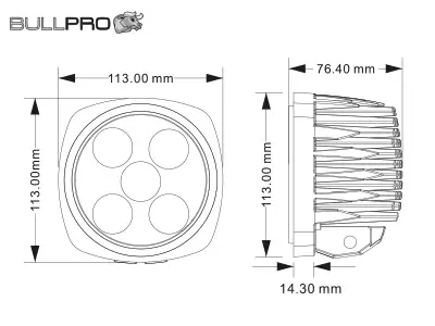 Bullpro LED töötuli 4500K, 100 W 3