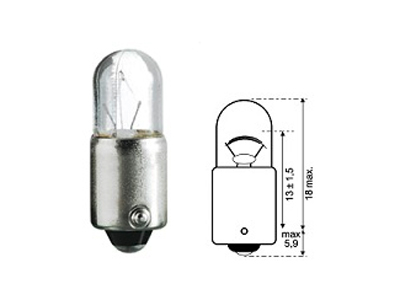 JAHN metallsokliga pirn, 2W (BA9s)