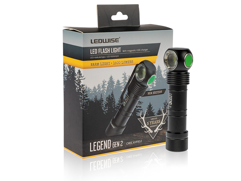 Ledwise otsmikulamp, taaslaetav, ø 29 x 109mm