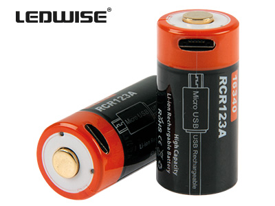 Ledwise taaslaetavate akude paar, 16340/ Rcr123a