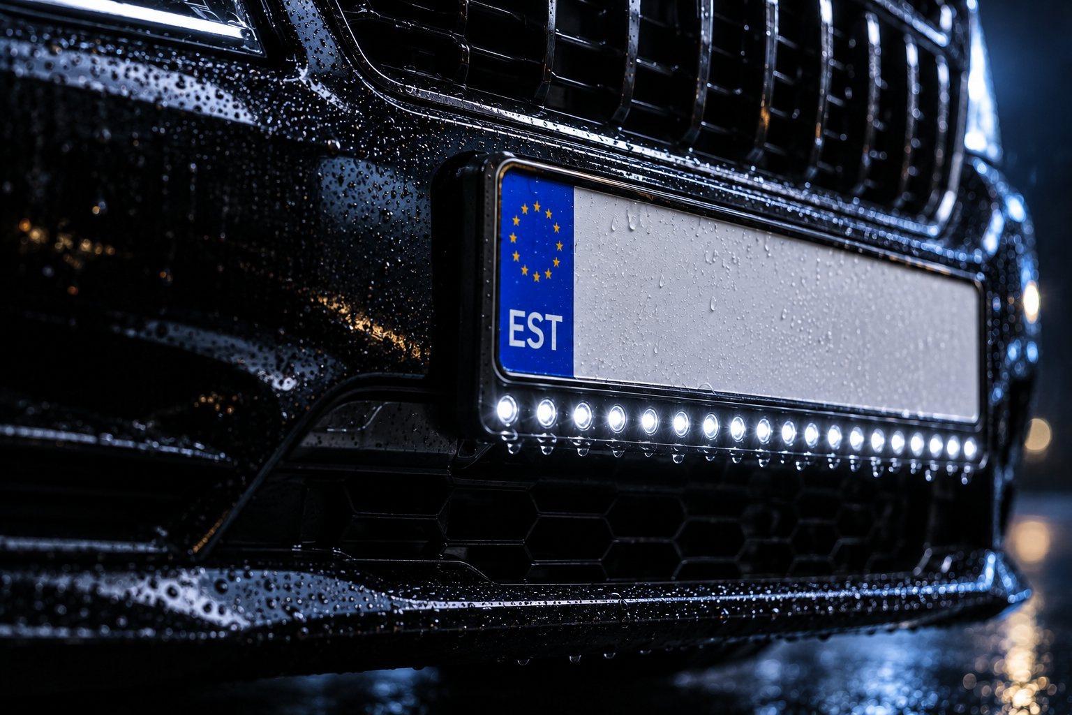 Strands Nuuk E-Line LED-lisatuli numbrimärgi all vihmapiiskadega
