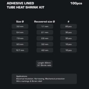 Termokahanevate torude komplekt Purelux Heat Shrink Tube Kit