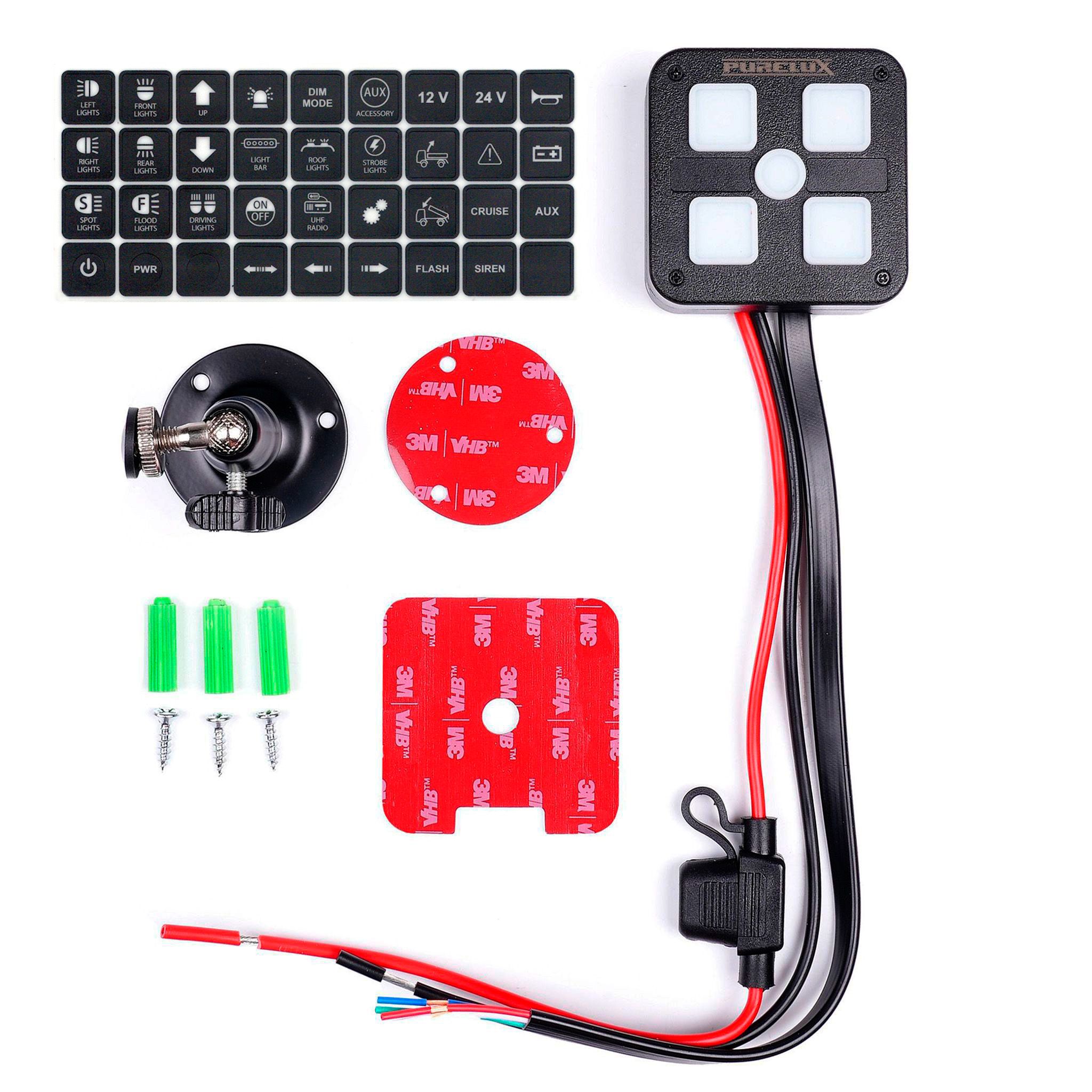 Juhtpaneel Purelux Mini Dashboard Controller – 4 väljundit / 12–24 V