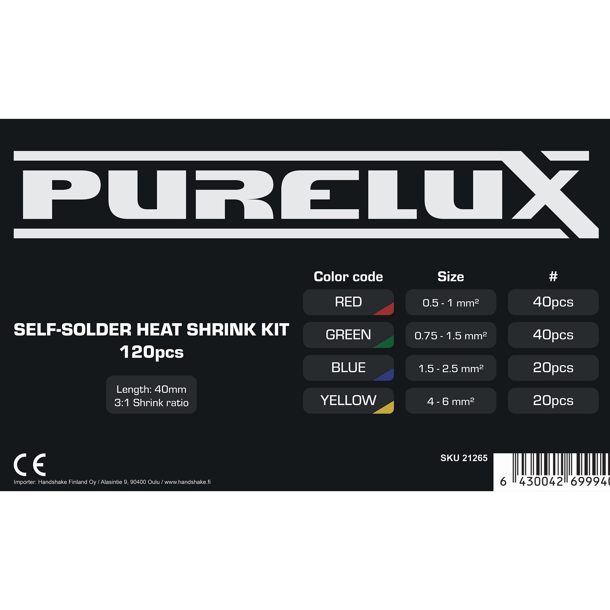 Jootemuhvide komplekt Purelux Self-Solder Heat Shrink Kit Tin